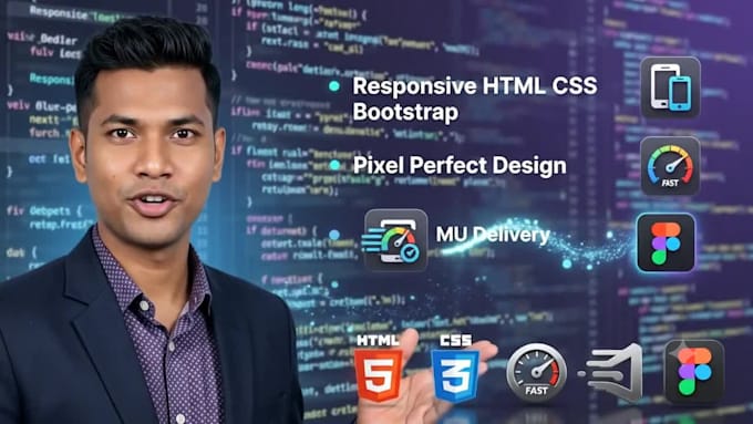 convert figma xd PSD sketch to responsive HTML CSS bootstrap website