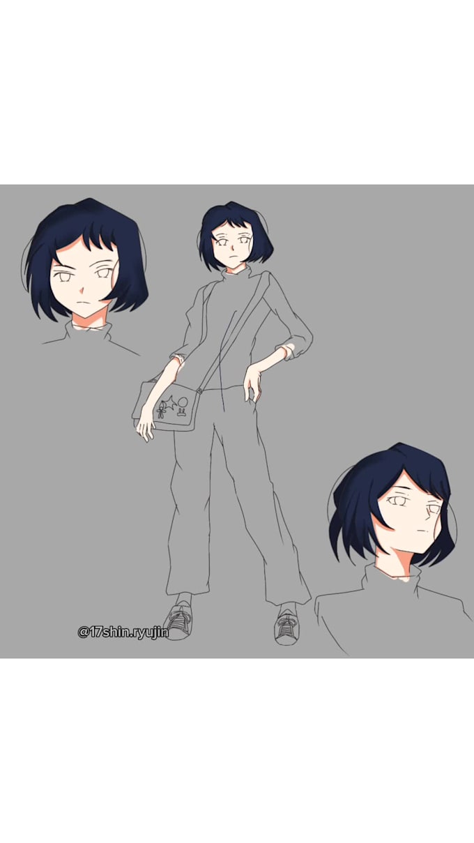 do custom anime character illustration with my art style