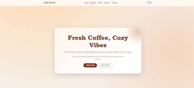 design a modern cafe or business website with responsive layout