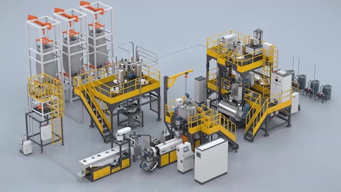 make 3d industrial animation for machinery automation equipment explainer video