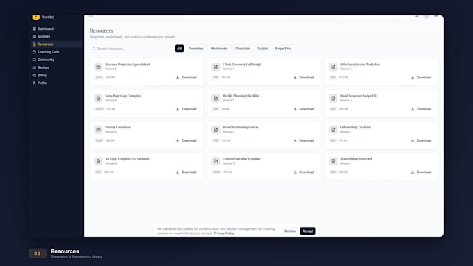 build a functional client portal, admin dashboard and landing page