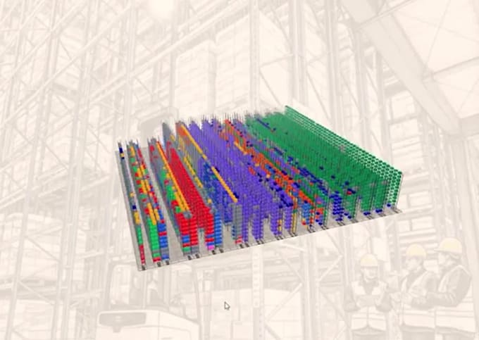 create a real time 3d warehouse racking visualization