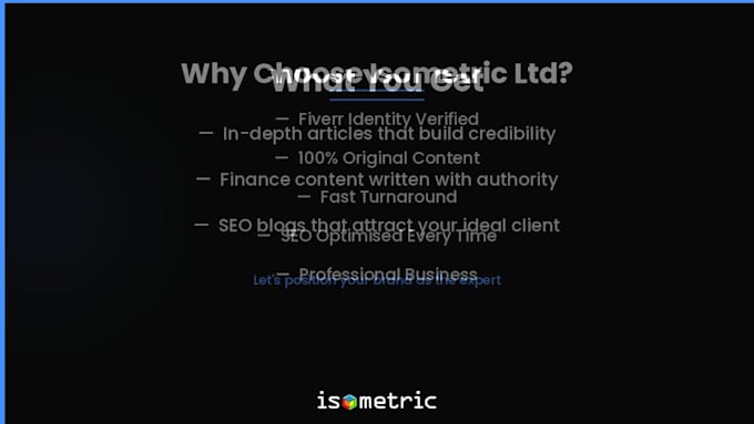 write SEO blog posts for business and finance brands