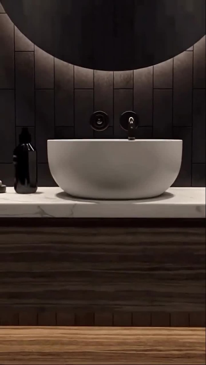 do bathroom interior design with 3d renders