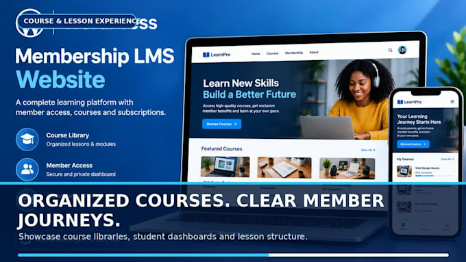 build wordpress membership website, membership lms website, subscription website