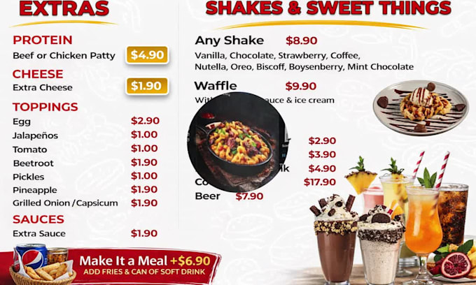 do restaurant menu design digital menu board food menu design