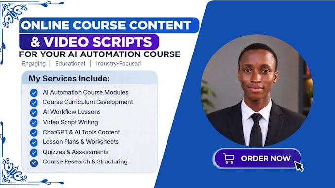 create ai training video course content and scripts for your online course train