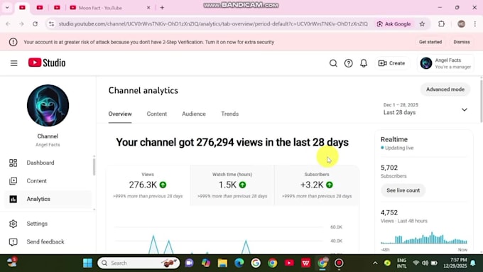 active non monetized youtube channel setup with organic growth