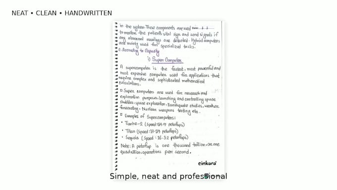 handwrite assignments, notes and study materials neatly