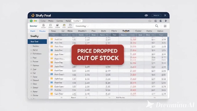 extract shopify and amazon competitor prices into excel