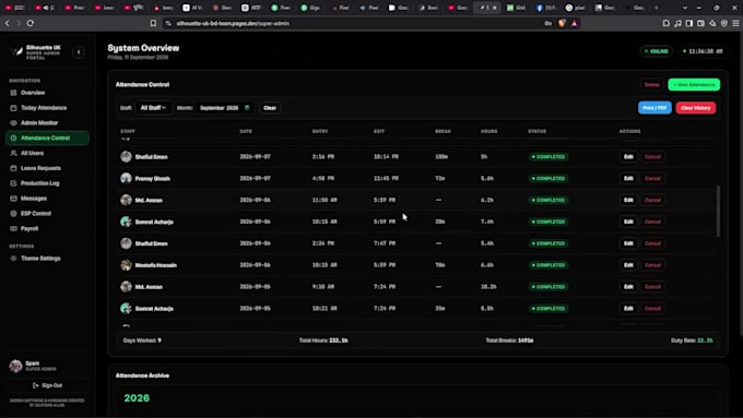 build a custom iot attendance and employee management webapp
