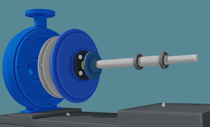 design 3d centrifugal pump animation, 3d industrial engineering explainer video