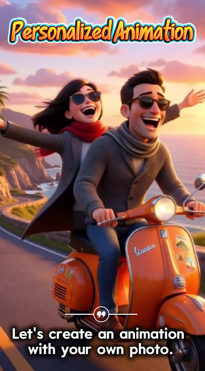 personalized your love with pixar magic, animation gift for your beloved