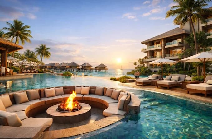 do 2d architectural design and 3d render of hotel