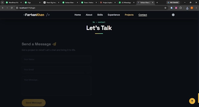 design a personal portfolio website with modern UI and UX