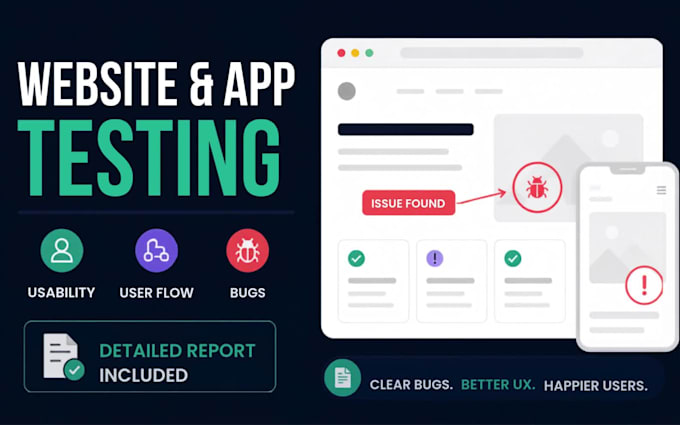 test your website or app for usability, user flow, and bugs