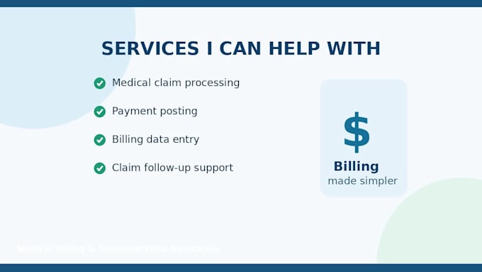 do medical billing , claim processing and payment posting