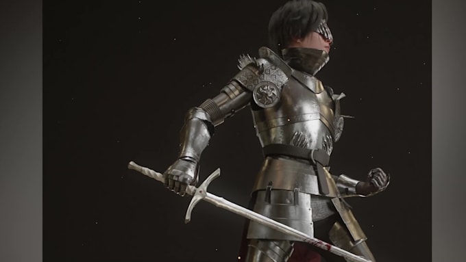 design stylized 3d character modeling with rig for game and animation in blender