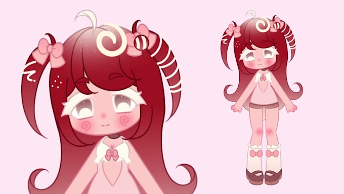 draw a cute chibi vtuber avatar or character