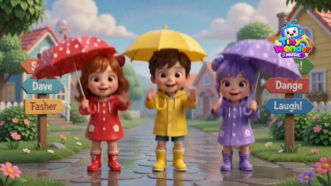create a colorful 3d kids animated video