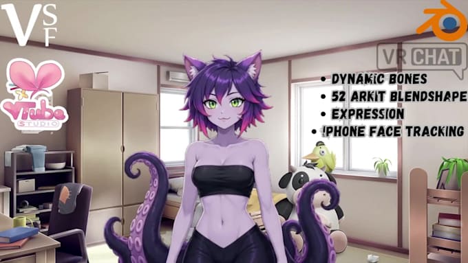 vrm vtuber model, warudo, vseeface, vtube studio, arkit, iphone face tracking