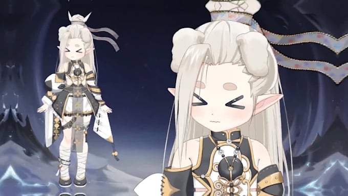 design live 2d vtuber model,premade full body rig,vtube studio ready