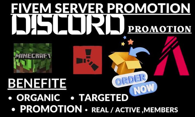 discord advertising, discord server promotion, fivem, minecraft server promotion