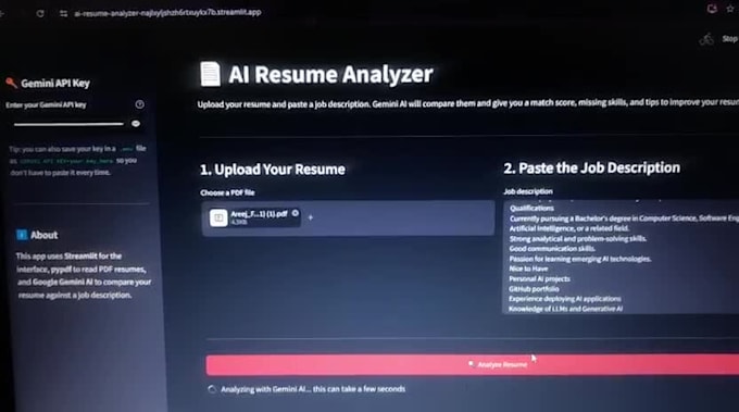 build ai web apps with python and gemini API