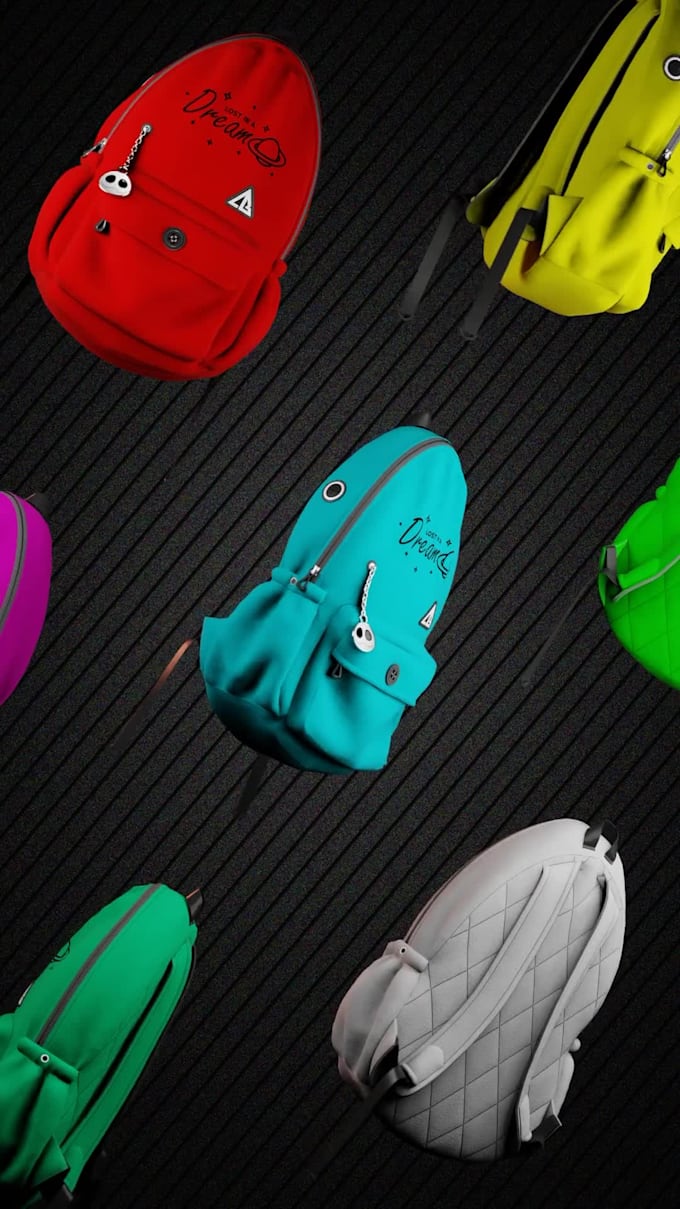 create 3d backpack modeling, luxury handbag, purses, tote bag and 3d suitcase