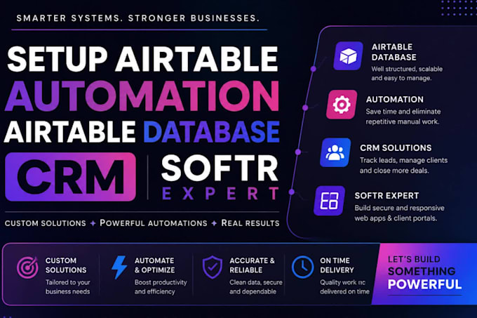 setup airtable automation airtable database crm softr expert