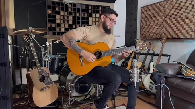 record classical guitar lines for your song