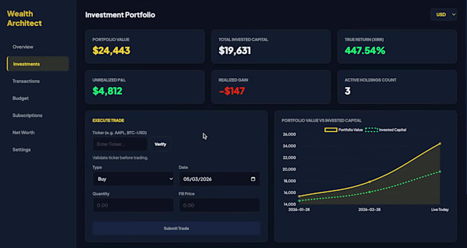 create a personal finance dashboard or investment tracker in excel or sheets