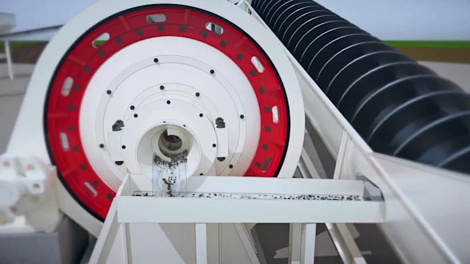 create 3d mineral processing, plant mining process and machinery animation video