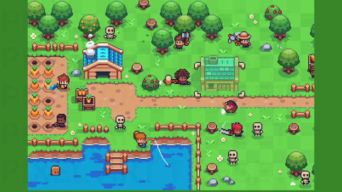 pixel art, pixel art tileset, pixel art animation  background sprite sheet rpg