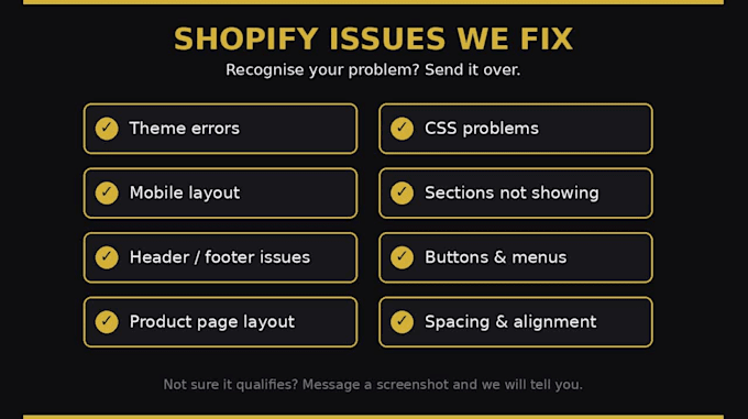 fix shopify bugs, theme errors, layout and css issues