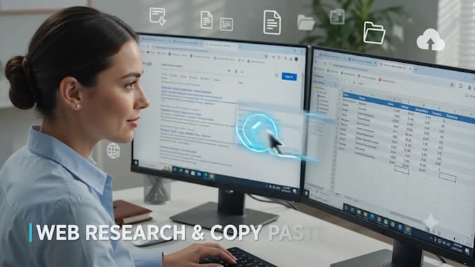 be your virtual assistant for web research, data entry, and copy paste work
