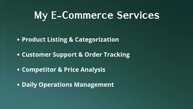 manage and optimize your ecommerce operations professionally