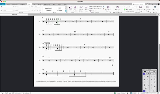 professionally transcribe any drum part into sheet music