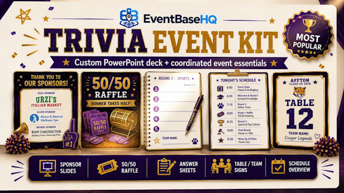 create a custom trivia night powerpoint and event package