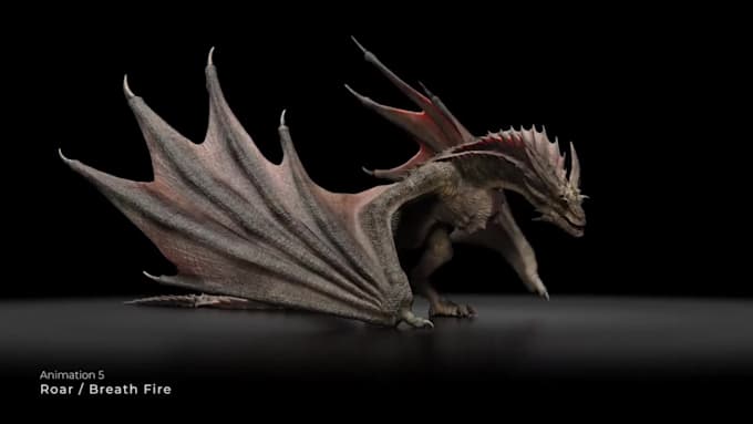 create 3d animal, dragon and creature model with rigging for games and animation