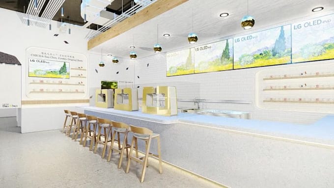 design and 3d render your commercial space interior