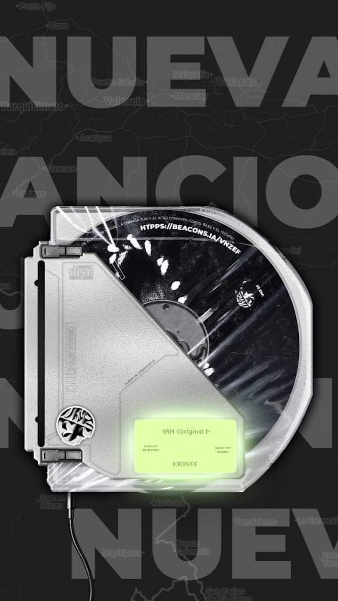 design a professional edm, or bass music album cover art