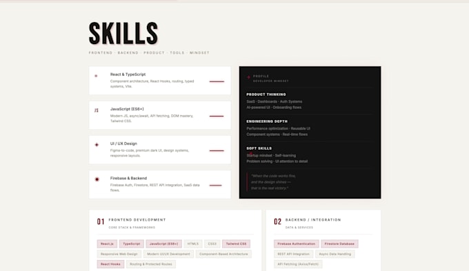 build a professional react js website with modern responsive UI UX