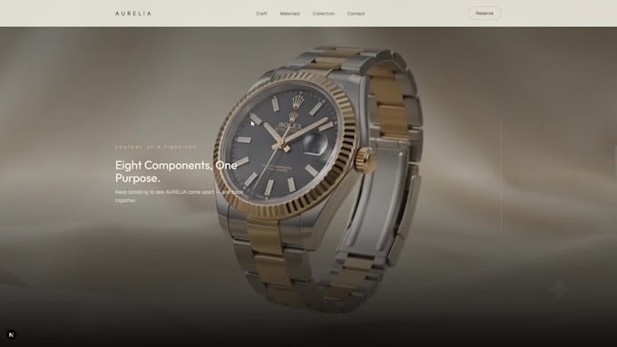 design and develop a luxury watch website or landing page