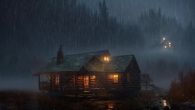 create natural sound relaxing rain video with nature view