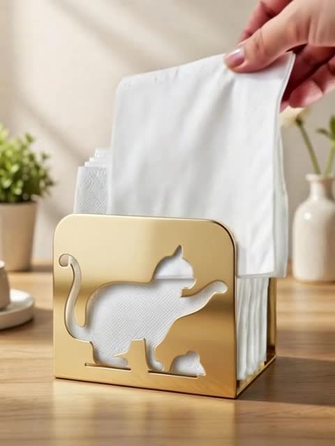 cute cat napkin holder mdf laser cut vector design