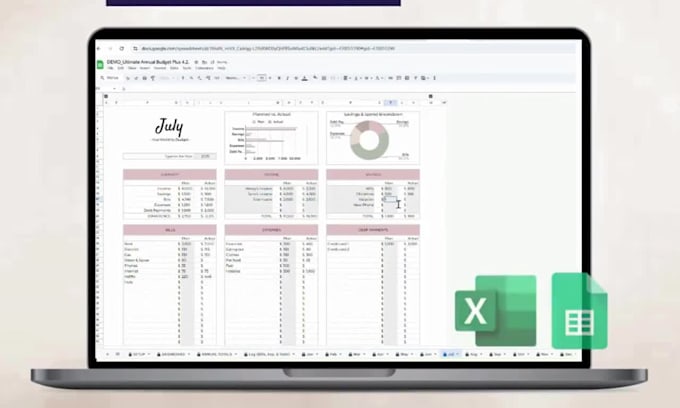 create professional excel and googlesheet financial template for your esty store