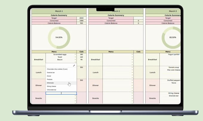 create custom excel lifestyle and self care planner