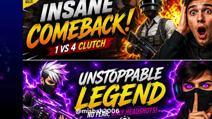 create eye catching gta 5 minecraft and youtube thumbnails