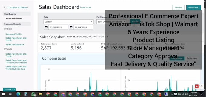 do amazon tiktok shop and walmart account management